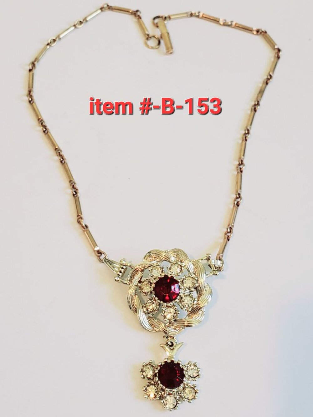 1 Gold Link Necklace with Brooch/pendant, item # B-153,.wt. 23 grams.